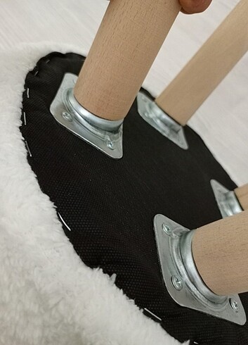 Makyaj Taburesi, Puf Tabure, Peluş Tabure - Görsel 13