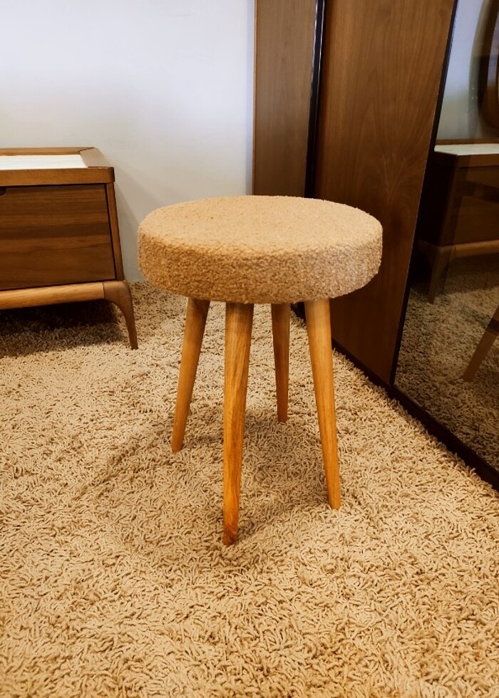 Makyaj Taburesi, Puf Tabure, Peluş Tabure - Görsel 2