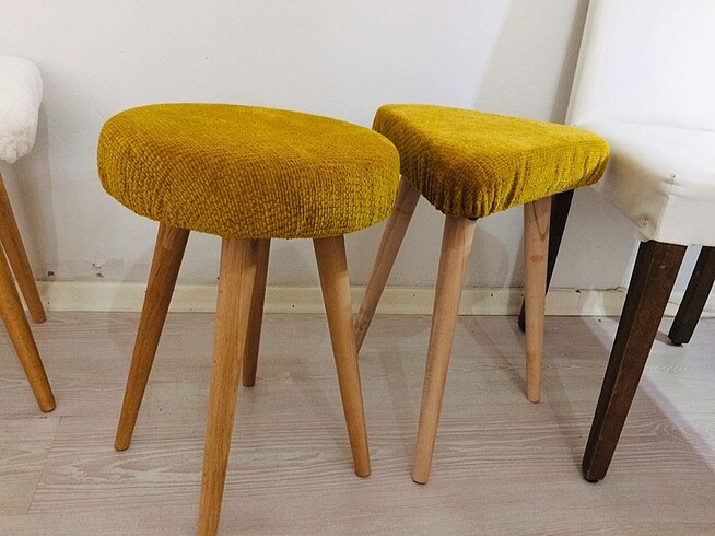 Tabure, Makyaj Sandalyesi, Puf Tabure, Peluş Tabure - Görsel 2