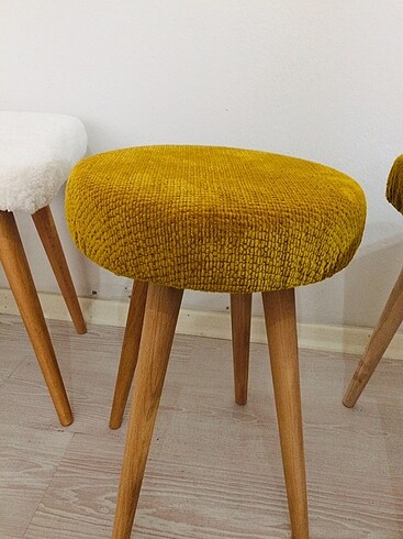 Tabure, Makyaj Sandalyesi, Puf Tabure, Peluş Tabure - Görsel 4