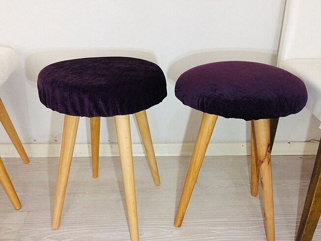 Makyaj Sandalyesi, Puf Tabure, Tabure Lacivert - Görsel 4