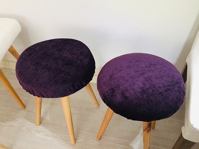 Makyaj Sandalyesi, Puf Tabure, Tabure Lacivert - Görsel 5