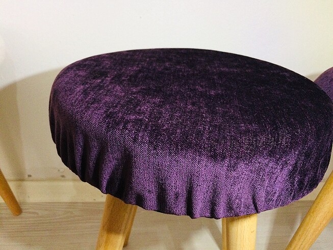 Makyaj Sandalyesi, Puf Tabure, Tabure Lacivert - Görsel 2