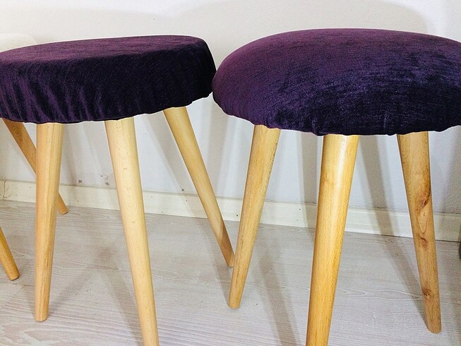 Makyaj Sandalyesi, Puf Tabure, Tabure Lacivert - Görsel 7