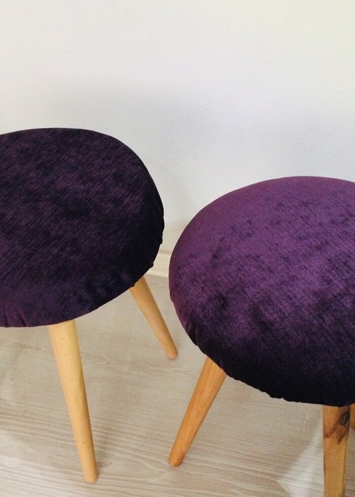 Makyaj Sandalyesi, Puf Tabure, Tabure Lacivert - Görsel 5