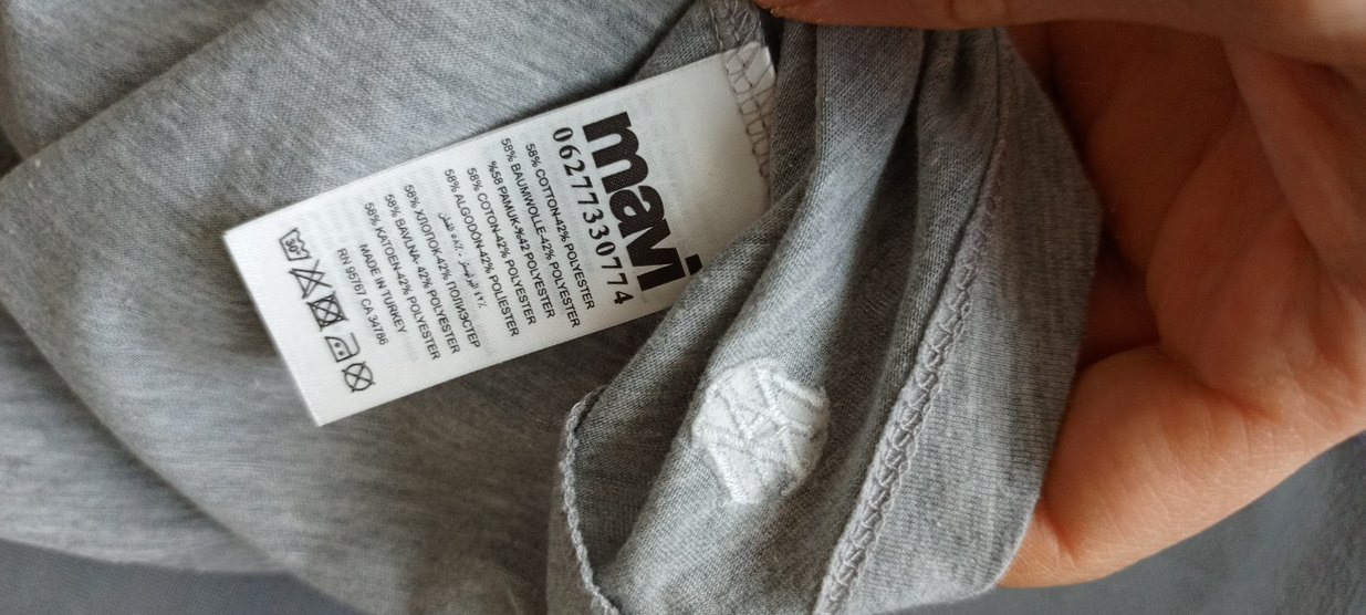 Gri Erkek Tshirt Mavi Orjinal - Görsel 2