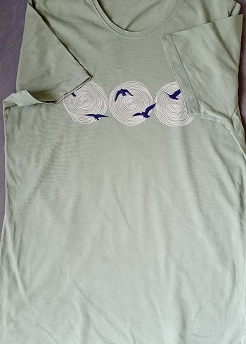 Gri Baskılı Düğmeli Tişört - Görsel 2