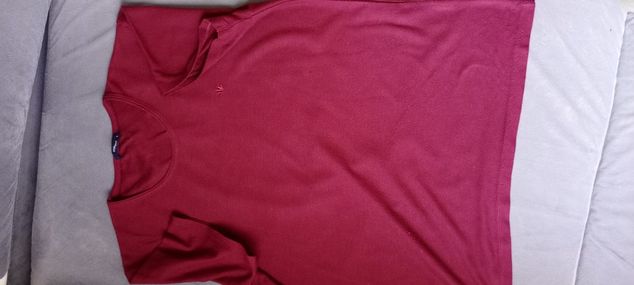 Bordo Düğmeli İnce Triko - Görsel 2