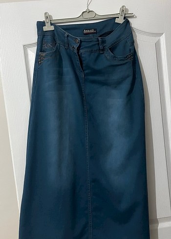 Kadın Lacivert Midi Kot Etek - Görsel 2