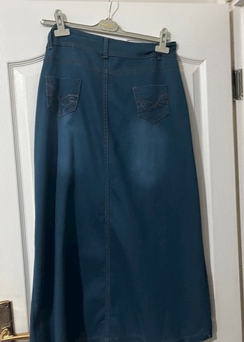 Kadın Lacivert Midi Kot Etek - Görsel 3