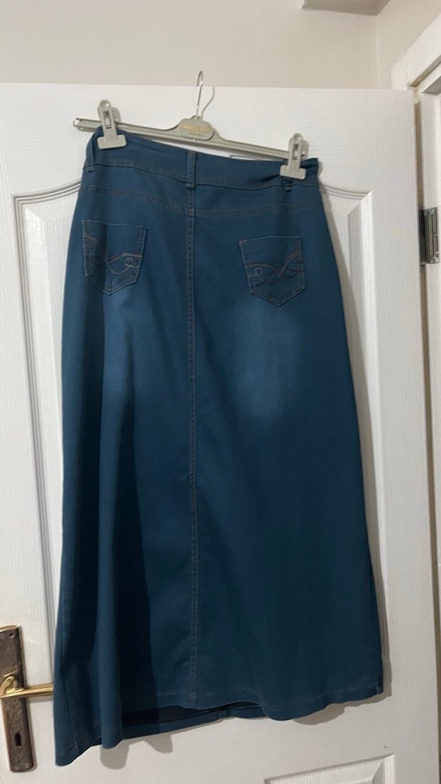 Kadın Lacivert Midi Kot Etek - Görsel 3
