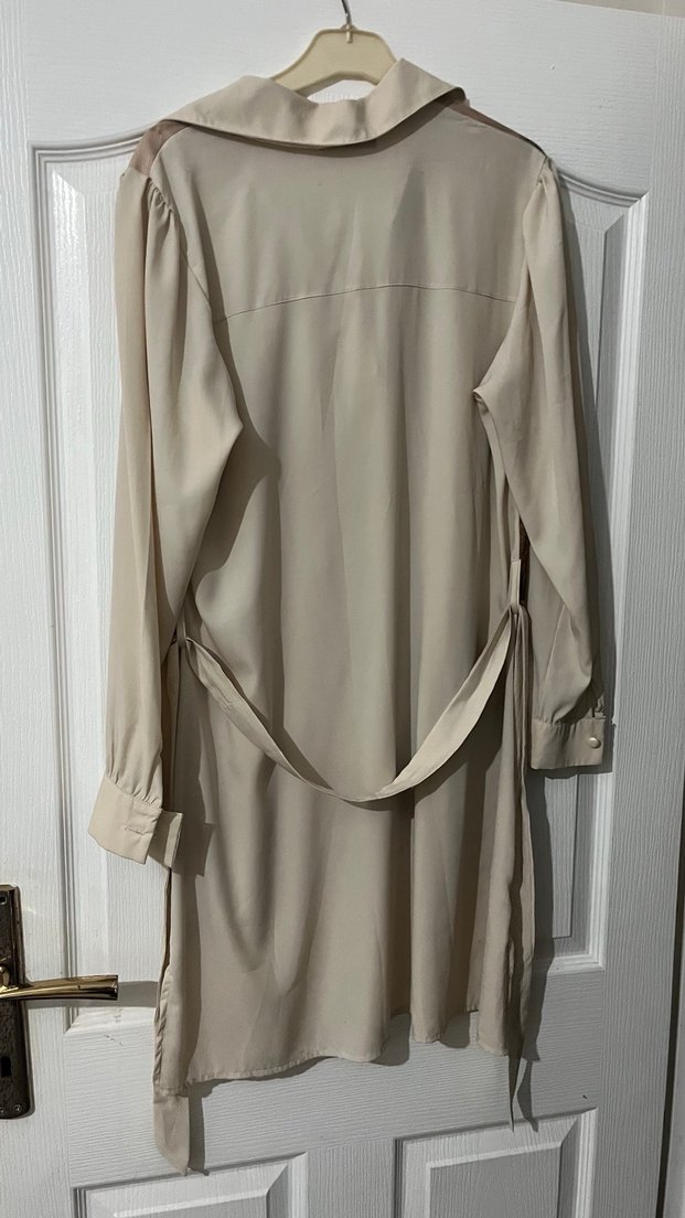 Bohem Uzun Kollu Bej Kadın Gömlek - Görsel 3