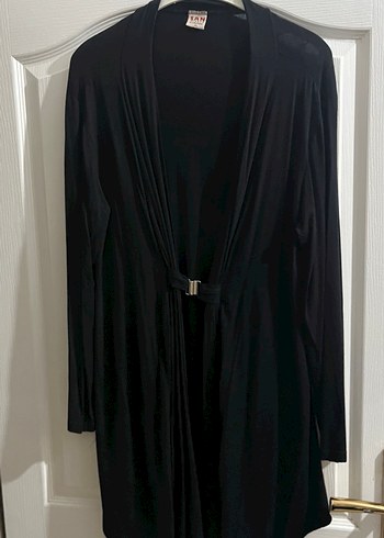 Siyah Kemerli Uzun Hamile ince hırka uzun tunik - Görsel 2