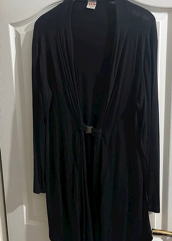 Siyah Kemerli Uzun Hamile ince hırka uzun tunik - Görsel 3