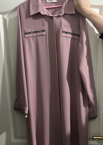 Pembe Uzun Kollu Düğmeli Kadın Tunik - Görsel 2