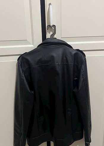 Kadın Siyah Deri Biker Ceket - Görsel 3