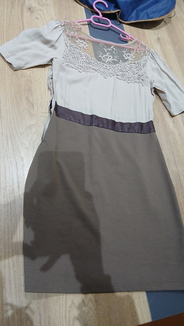 Bej Gri Pamuklu Salaş Hamile Tunik - Görsel 2