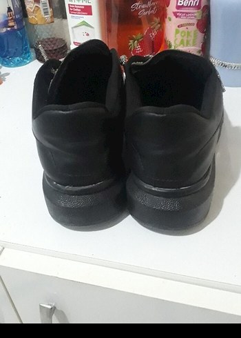 Siyah Platform Topuklu Kadın Spor Ayakkabı - Görsel 4