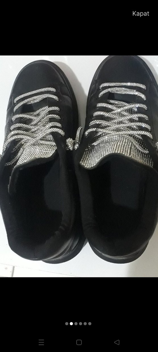 Siyah Platform Topuklu Kadın Spor Ayakkabı - Görsel 3