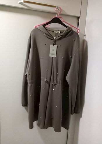 Boncuk İşlemeli  açık kahve Kadın Uzun Takım - Görsel 2