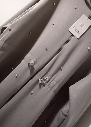 Boncuk İşlemeli  açık kahve Kadın Uzun Takım - Görsel 3