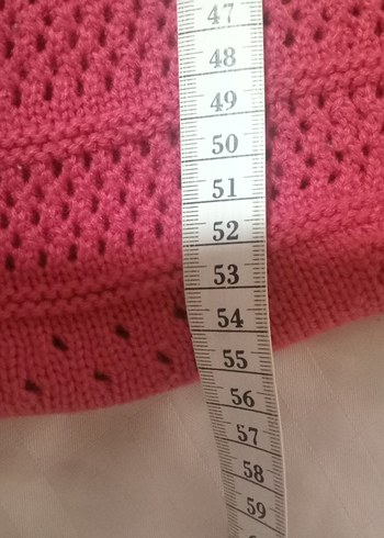 Kırmızı V Yaka Örgü Kadın Yelek - Görsel 6