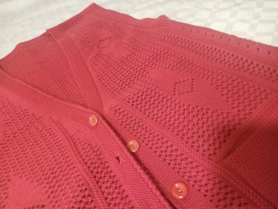 Kırmızı V Yaka Örgü Kadın Yelek - Görsel 2