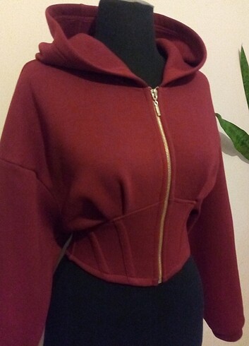 s Beden bordo Renk Crop sweatshirt