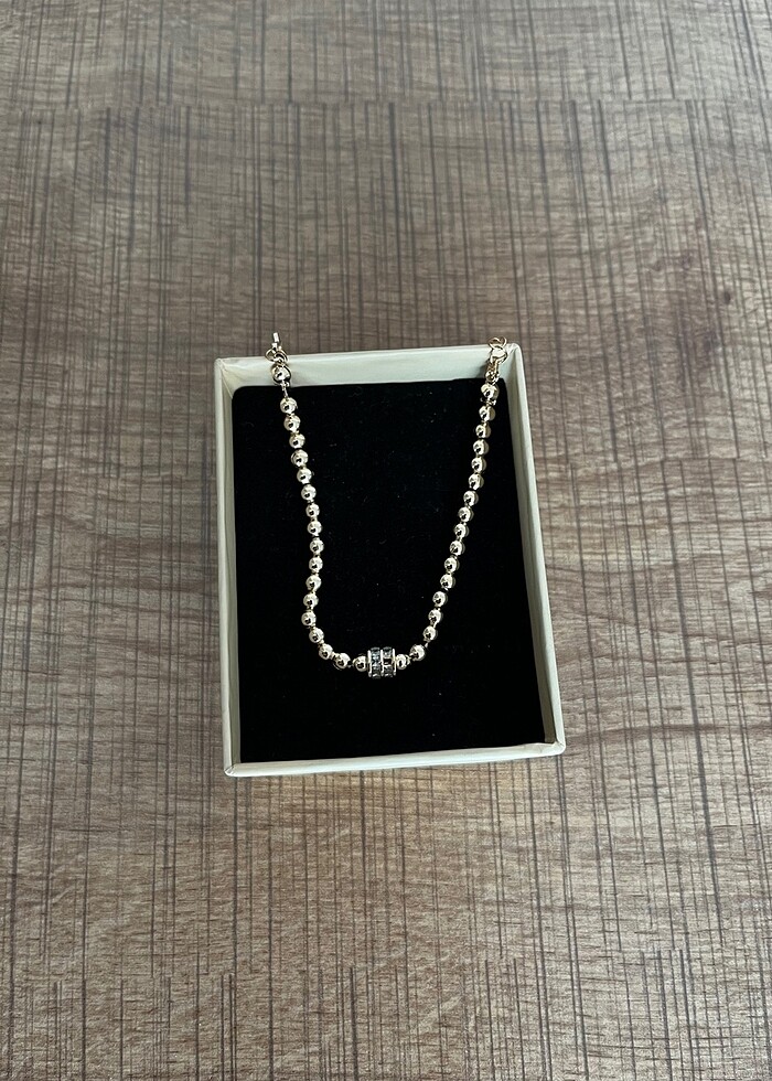 Çelik ortası taşlı bileklik - Görsel 2