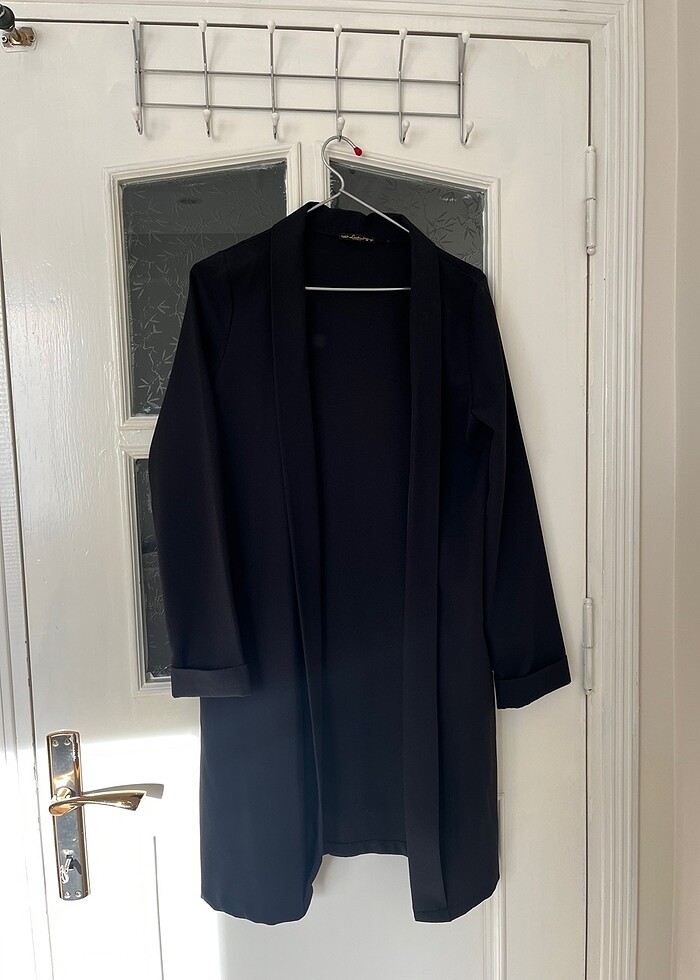 Siyah önü açık blazer - Görsel 2