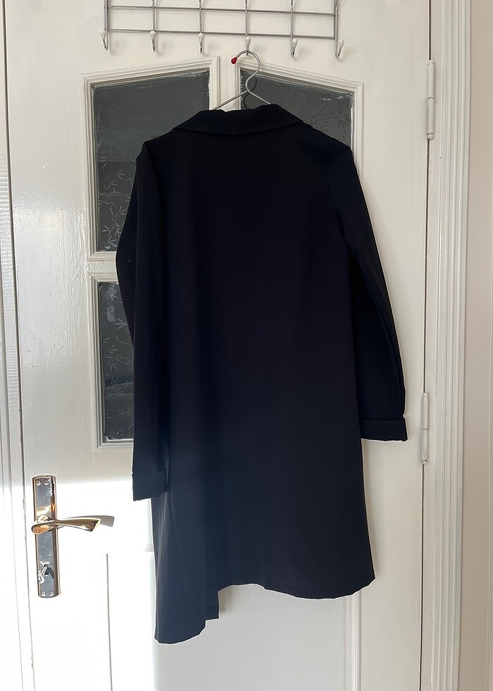 Siyah önü açık blazer - Görsel 4