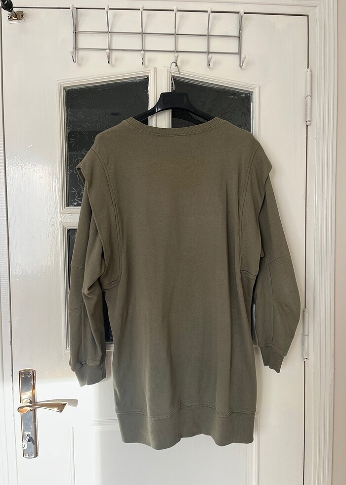 Defacto haki kol detaylı sweatshirt - Görsel 3