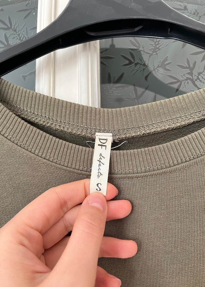 Defacto haki kol detaylı sweatshirt - Görsel 4
