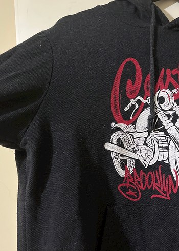 m Beden siyah Renk Kadın siyah Biker Sweatshirt Kapüşonlu