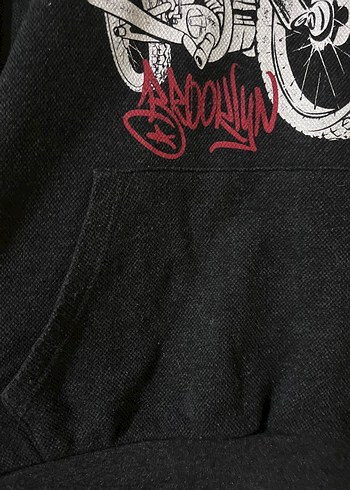 Diğer Kadın siyah Biker Sweatshirt Kapüşonlu