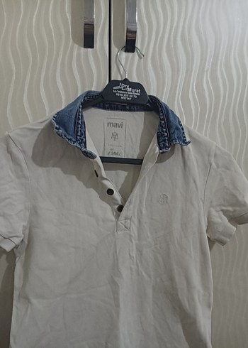 Düğmeli Denim Yaka Erkek Polo Tişört