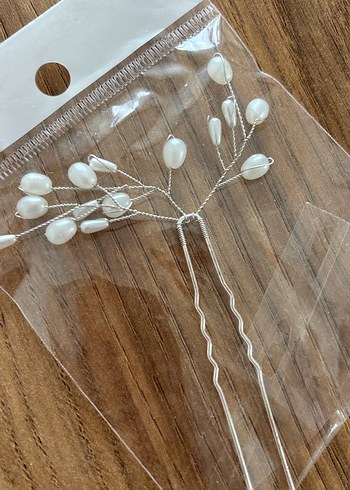 Beyaz Boncuklu Bohem Saç Tokası - Görsel 2