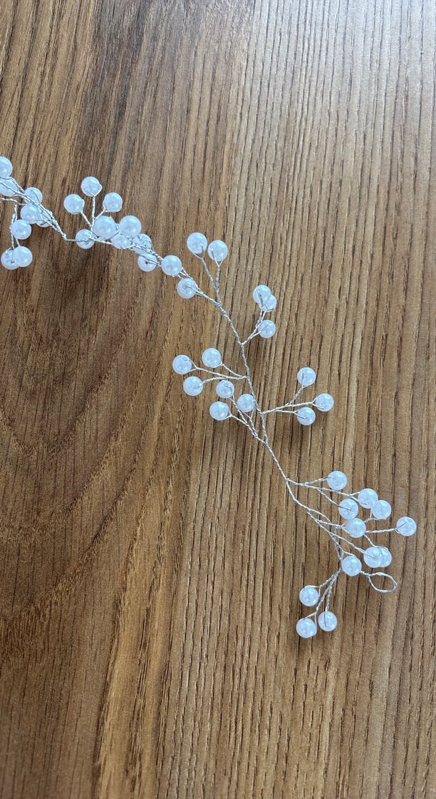 Beyaz Boncuklu Bohem Saç Aksesuarı - Görsel 2