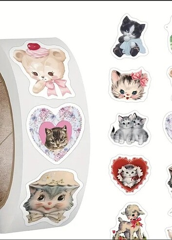 500 adet kedi stickeri