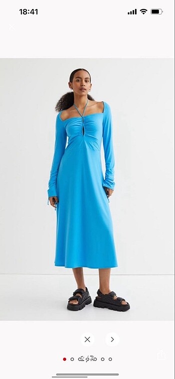 H&M mavi elbise