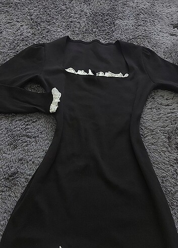 Sheinside shein yırtmaçlı dantelli elbise 
