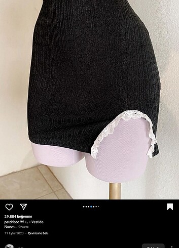 l Beden siyah Renk shein yırtmaçlı dantelli elbise 