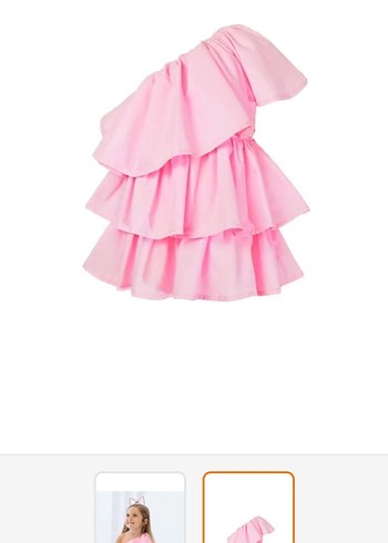 Pembe Fırfırlı Bohem Kız Elbise