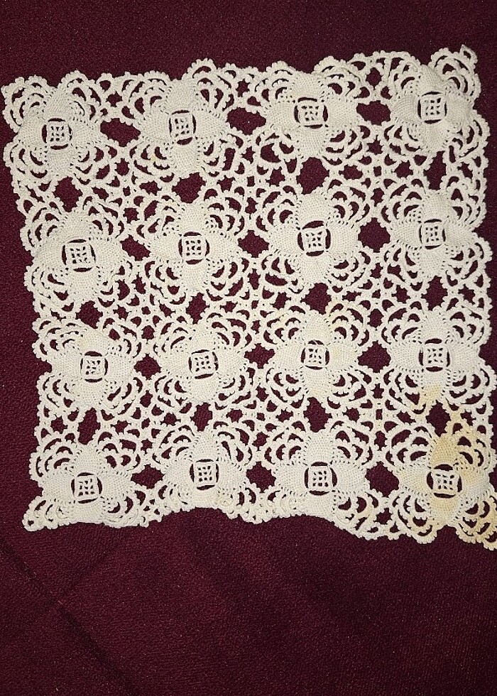 Üç lü, el işi dantel oda takımı . - Görsel 2