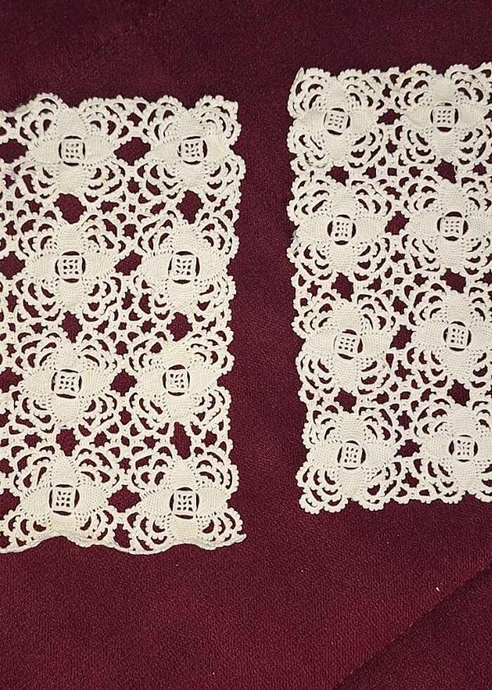 Üç lü, el işi dantel oda takımı . - Görsel 3