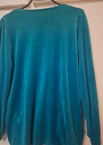 Turkuaz Parlak Kadın Fermuarlı Ceket - Görsel 2