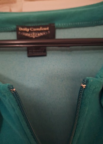 Turkuaz Parlak Kadın Fermuarlı Ceket - Görsel 4