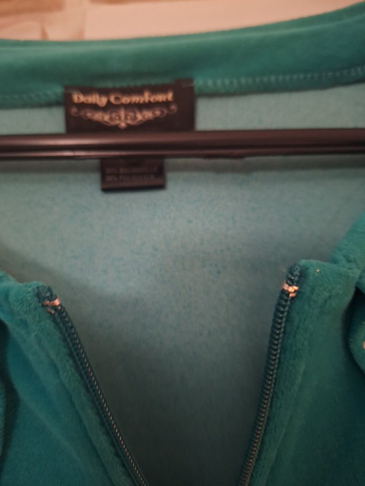 Turkuaz Parlak Kadın Fermuarlı Ceket - Görsel 4