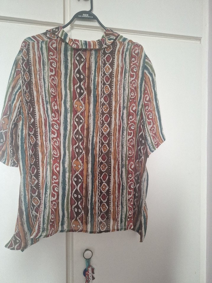 Etnik Desen Görünümlü Vintage Gömlek - Görsel 2