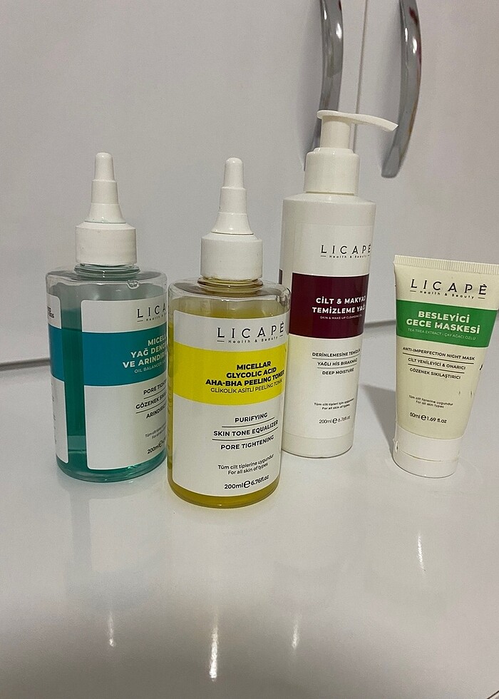 Licape Sari asit tonik mavi tonik makyaj temizleme yağı gece mas - Görsel 3